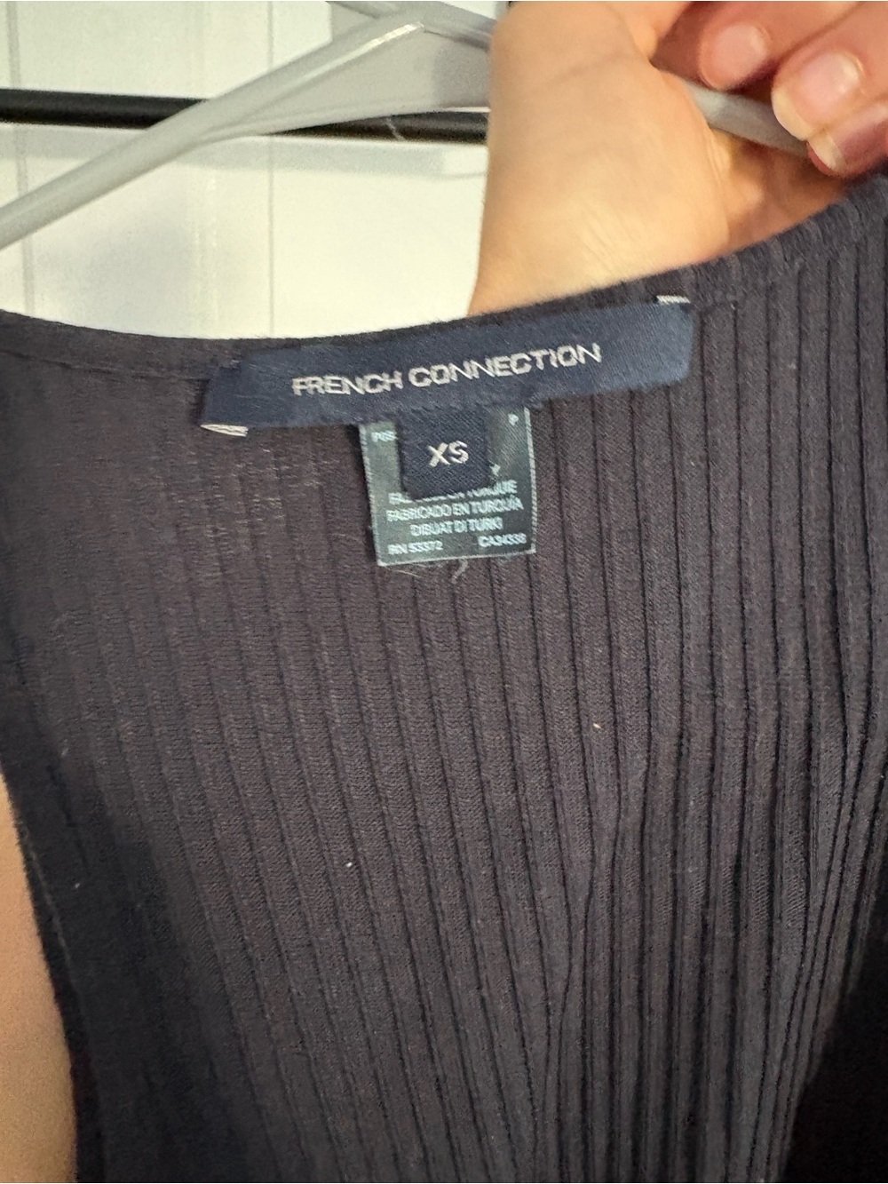 French Connection Black Ribbed Racerback Mini Dress - Picture 2 of 2